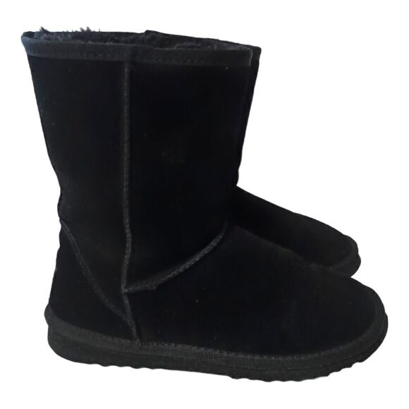 Ugg Classic Short Boot US Sz 7 Black Suede Wool Sheepskin Y2K Bootie Womens - Picture 16 of 16